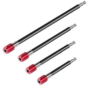Mwellewm Drill Bit Extension Set, 4Pcs Magnetic Drill Screwdriver Bit Holder Bar Chuck Adapter Extender 1/4 inch Hex Quick Release Bit Holder for Impact Driver Screws Nuts Drill (One Size)