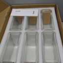 APT 1101 26 oz Glass Storage Jars with Bamboo Lid, set of 6, glass canisters with airtight lids, Clear jars with lids for Cookie, Candy, Tea, Coffee Bean and Rice (White)