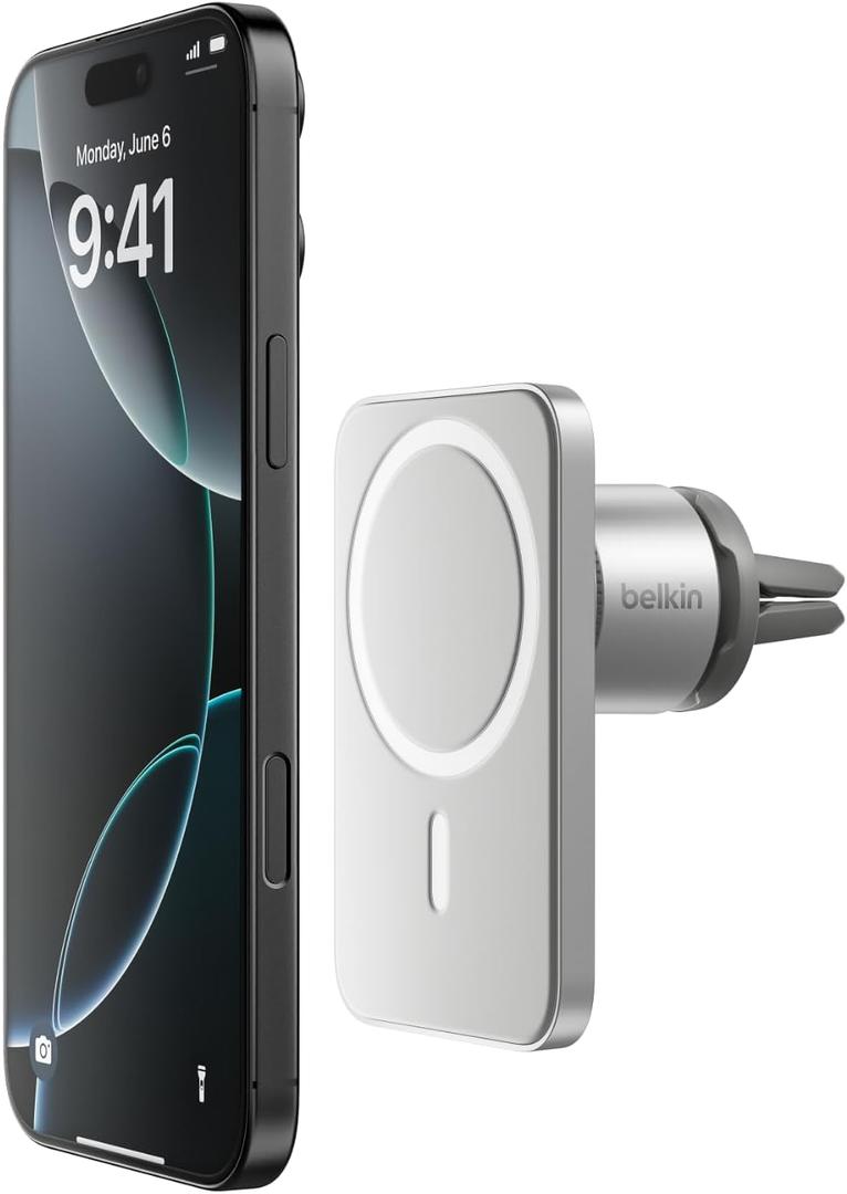 Belkin MagSafe Vent Mount Pro - MagSafe Phone Mount for Car, Magnetic Phone Holder Compatible with iPhone 17, 16, 15, Series, 14 Series, Pixel 10, and More - Gray Belkin MagSafe Vent Mount Pro - MagSafe Phone Mount for Car, Magnetic Phone Holder Compatible with iPhone 17, 16, 15, Series, 14 Series, Pixel 10, and More - Gray