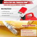 Automatic Fuel Transfer Pump with Auto-Stop Sensor, 3.2 GPM, 51'' Hose, Gas Can Pump with 4 Can Adapters, Upgraded USB or Battery-Powered Portable Fuel Gas Pump for Gas Can Gasoline, Diesel, Oil