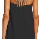 Yanekop Womens Summer Strapless Romper One Piece Short Jumpsuits Casual Sleeveless Beach Rompers with Pockets (S)