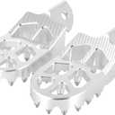 JFG RACING Dirt Bike Foot Pegs,7075 Aluminum CNC Pedals Rests for Surron Light Bee X and S/E Ride Pro S SS SR/CRF150F CRF230F 03-19/CRF250F 19-24/XR150L 15-24/KDX200 83-94-Silver