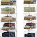 5-Tier Stackable Closet Storage Shelves, Closet Organizers and Storage Basket, Foldable & Stackable Clothes Organizer for Closet Organizer System,Space-Saving Closet Storage Shelf for Home ,White