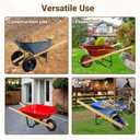 Wheelbarrow Handles Replacement Kit,59'' Wooden Wheel Barrow Parts,with 2 Heavy Duty Wheelbarrow Wedge,Easy Install