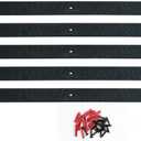5 Pack 24" x 2" (600mm x 50mm) Non-Slip Decking Strips | Hard Wearing Polypropylene with Fixings | Outdoor Safety for Decks, Steps & Ramps | 10+ Year Lifespan (Black)