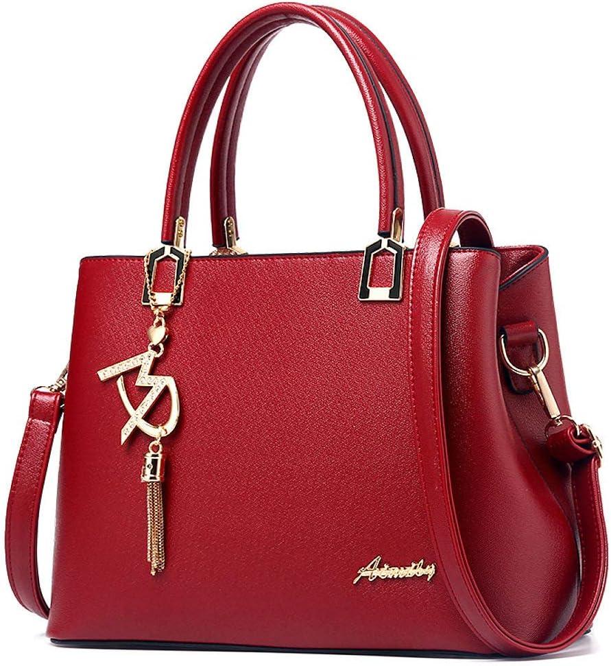 Womens Purses and Handbags Shoulder Bags Ladies Designer Top Handle Satchel Tote Bag (Red)