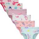 Hahan Girls Soft Panties Toddler Girls Cotton Underwear Kids Briefs (5, Gray Pink Purple) 6Pack