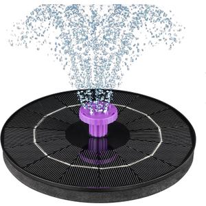 3.5W Solar Bird Bath Fountain Pump, Solar Powered Water Pump, Outdoor Water Fountain with 8-in-1 Nozzles, 4 Fixed Pipes for Hummingbirds, Garden, Pool, Pond