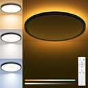 Matane 12in Flush Mount Ceiling Light Fixture with Remote 2400LM Wired