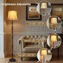 Scenekoy Vintage 66” Tall Floor Lamp for Living Room Bedroom, Retro Resin Carved Standing Lamp with Faux Leather Shade, 3-Way Adjustable Bulb, Rotary Switch Rustic Corner Light for Home Decor