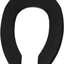 BEMIS 1955CT Commercial Open Front Plastic Toilet Seat, Heavy Duty Industrial Seat without Lid, Secure Installation for Long Lasting Use, Made in USA, Elongated, Black