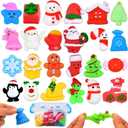 2 x 24pcs Christmas Mochi Squishy Toys Christmas Stocking Stuffers, Squishies Stress Relief Toys for Kids Girls Boys Bulk Christmas Classroom Gifts Party Favors