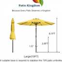 10FT Solar Umbrella 32 LED Lighted Patio Umbrella Table Market Umbrella w/Tilt and Crank, UV-Resistant Outdoor Umbrella for Pool, Garden, Deck, Sunshine Yellow
