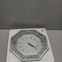 XIHACTY Wall Clock, Octagon Mirror Glass Clock, Cute Diamond 12inch NonTicking Clock for Wall Décor, Perfect Home Decor for Bedroom, Bathroom Motif, Dining Room(Excluding Batteries.)