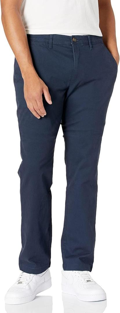 Amazon Essentials Men's Athletic-Fit Casual Stretch Khaki Pant, Navy, 32W x 32L