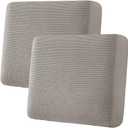 H.VERSAILTEX Super Stretch Individual Seat Sofa Covers Couch Slipcover Sets Thick Jacquard Textured Twill Fabric (2 Piece Large Sofa Cushion Covers, Taupe)