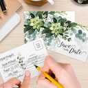 Canopy Street Save The Date Greenery Floral Postcards / 50 Beautiful Mailing Postcards / 6" x 4" Botanical Wedding Fill In Note Cards
