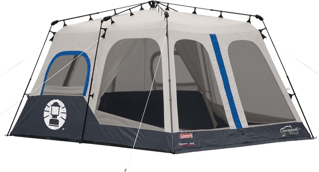 Coleman 8 Person Instant Camping Tent with 1-Minute Setup, Large Family Tent with Pre-Attached Poles, Air Vent, & Carry Bag, Sets Up in About 60 Seconds, PFAS-Free