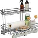 Household Essentials Glidez Multipurpose Chrome-Plated Steel Pull-Out/Slide-Out Storage Organizer for Under Sink or Under Cabinet Use - 2-Tier Design - Fits Standard Size Cabinet or Shelf, Chrome
