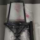 zeyu 18 Inch Outside Light Fixture, Exterior Wall Lighting Fixture for House Porch, Die-Cast Aluminum with Seeded Glass, Black Finish, ZX58MB BK (Large - Pack of 1)