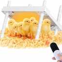12"x12" Chick Heat Plate | Adjustable Height Angle | Remote Precise Temp Control | 30W Low-Energy Heater | Stable Anti-Tip Frame | Suitable for Up to 20 Chicks & Indoor Brooding