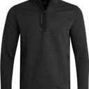 Spyder Mens 1/4 Zip Pullover - Grid Fleece Sweater Workout Sweatshirts for Men - Quarter Zip Pullover Men Apparel (Large, Black)