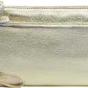 befen Genuine Leather Wristlet Clutch Wallet Purses with RFID Blocking, Small Crossbody Bags Shoulder Handbag for Women (Gold)