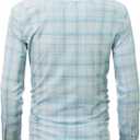 fohemr Mens Button Down Shirts Plaid Long Sleeve Dress Shirt Wrinkle Free Business Casual Gingham Shirt Tops (Blue, XL)