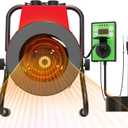 Greenhouse Heater with Digital Thermostat, 1500W Outdoor Heaters for Patio, Overheat Protection & 3S Fast Heating, Electric Space Heater for Patio, Garage, Greenhouse, Flower House, Red