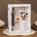 Colingmill Pet Memorial Shadow Box for Dog Cat with Wood Picture Frame Pet Print Kit Urn Ashes Fur Jar Case for Memorial Gifts for Loss of Cat Dog Passing Away Gift Memory(Retro Colors,6.8 x 8.8 Inch)