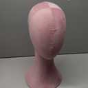 Wig Head Stand Mannequin Head Hat Display Stand Velvet Wig Holder for Mask, Headdress, Necklace (Pink)