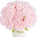SITUMEIZI 10PCS Artificial Peony Flowers, Real Touch Fake Silk Bouquet with Stems for Home Mothers Day Wedding Party Centerpieces Table Decoration Indoor(Light Pink)