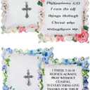 2 x 2 Pack Mini Pocket Prayer Quilt with Metal Cross Inside, Religious Encouragement Gift for Women Men, Inspirational Comfort Cloth with Scripture, Christian Sympathy Get Well Gift for Friends & Family