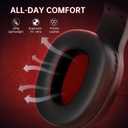 AOC Bluetooth Gaming Headset with Mic for PC, PS5/4, Nintendo Switch, 2.4GHz Wireless Gaming Headphones with RGB, USB-C, 7.1 Virtual Surround 20ms, Latency, 45H Playtime- Red