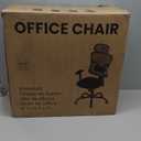 BestOffice | Ergonomic Office Chair | Mid-Back Swivel Desk Chair | Breathable Backrest & Lumbar Support | Adjustable Height | Sponge Seat | Rolling Wheels | Dark Black | for Adults & Women