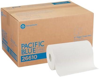 Georgia-Pacific, Pacific Blue Ultra, 9" Paper Towel Rolls (26610), White, 6 Rolls per Case, 400' per Roll