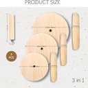 3-Pack Round Pottery Molds Wood Pottery Tools with Handle Top Forms for DIY Bowls Plate Dish Slump Press Art Making Pottery Tools for Handbuilding(4.5" 5.5" 6.5")