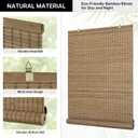 LazBlinds Cordless Bamboo Blinds, Bamboo Roll Up Shades for Windows, Privacy Hanging Window Blinds, Shades for Patio Indoor/Outdoor Porch, 26" W x 64" H, Highfield Teak