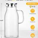 Glass Pitcher with Lid, 2 Liter 68oz Water Pitcher with Handle for Fridge, Large Drink Jug for Iced Tea, Coffee, Juice, Borosilicate Glass Carafe for Hot/Cold Brew Beverage, Heat Resistant