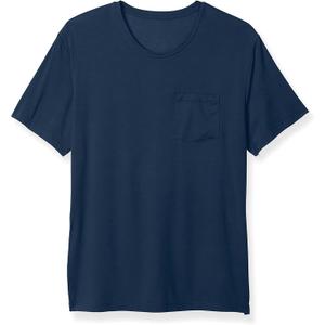 Tommy John Men's, Pajama Crew Neck Pocket Tee, Second Skin Fabric, Slim Modern Fit T-Shirt, Dress Blues, X-Large