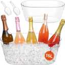 2 PCS Ice Buckets for Parties, 15L Large Ice Bucket, 4 Gallon Champagne Bucket with Scoops, Beverage Tub Mimosa Bar Supplies for Champagne, Beer, Cocktail