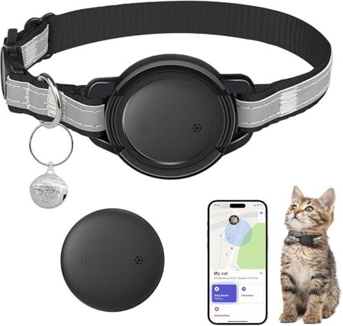 GPS Tracker for Cats, Mini GPS Cat Tracker, Smart Pet Activity Tracker, No Monthly Fee, Compatible with Apple Find My(iOS Only), Anti-Lost, Finder Tag for Vehicles, Pets, Kids, Items (1 Pack), Black