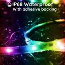 400ft Outdoor LED Strip Lights Waterproof,IP68 Outside Led Light Strips Waterproof with App and Remote,Music Sync RGB Exterior Led Rope Lights with Self Adhesive Back for Roof,Deck
