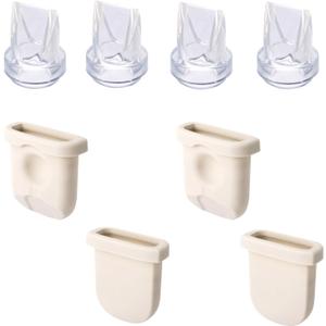 8pcs Replacement Parts for eufy Breast Pump, 4 Silicone Diaphragms & 4 Duckbill Valves Accessories Kit Compatible with eufy S1 Pro, S1, E10, E20 Wearable Breast Pump
