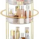 MOKANI 360 Rotating Makeup Organizer for Vanity, 3 Tier Adjustable Perfume Organizer for Dresser, Multi-Function Spinning Cosmetics Skincare Storage for Bedroom, Dresser, Countertop, Clear, Without Sticks And Tools