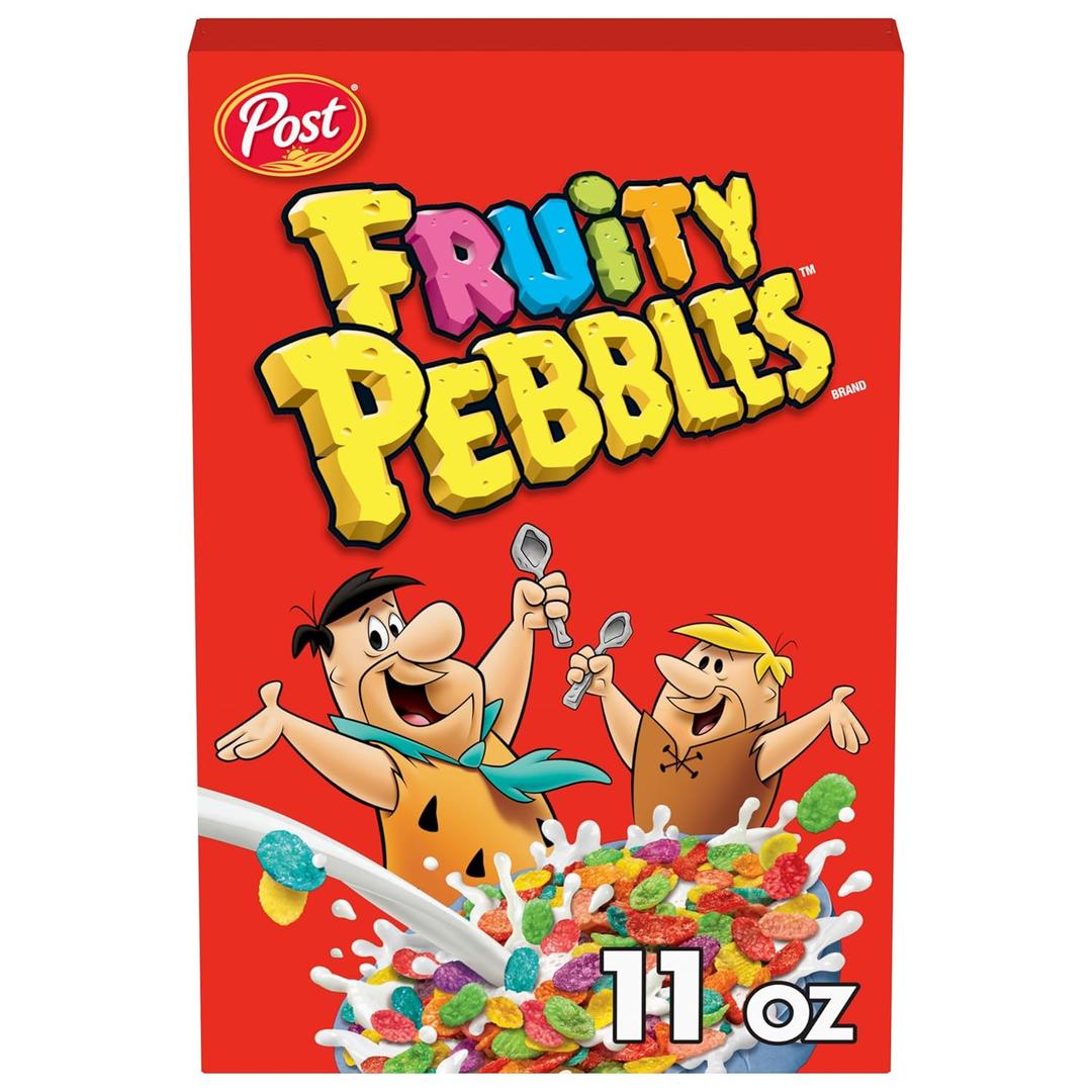 Fruity Pebbles, Breakfast Cereal for Kids, Made with Sweetened Puffed Rice, 11 Ounce (EXP 04/14/27)