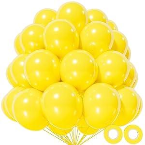 KAWKALSH Yellow Balloon 110pcs, 12 Inch Thickened Latex Party Balloons Helium Bright Color for Birthday Baby Shower Wedding Party Supplies Arch Garland Decoration