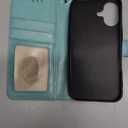 Wallet Case for iPhone 16, [RFID Blocking] 3 Card Holder Stand with Credit Card Slot PU Leather Magnetic Protective Flip Cover for iPhone 16 (Green)