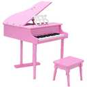 30 key Childs Toy Grand Baby Piano w/ Kids Bench Wood Pink