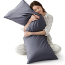 Bedsure Body Pillow Cover, Cooling Body Pillow Pillowcase for Hot Sleepers, Rayon Derived from Bamboo Grey Pillowcase, PureWoven Silky Soft Long Pillow Case Cover with Envelope Closure, 20x54 Inches